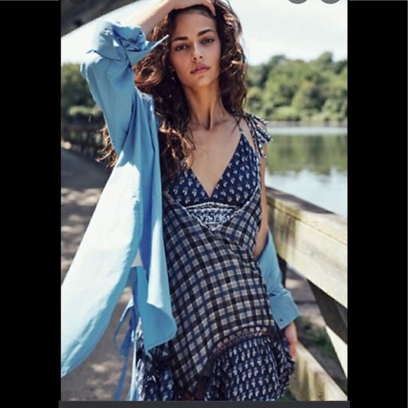 Free People Kya Two-Fer Slip Tunic Bralette & Mini Dress  Size SP - Picture 1 of 9